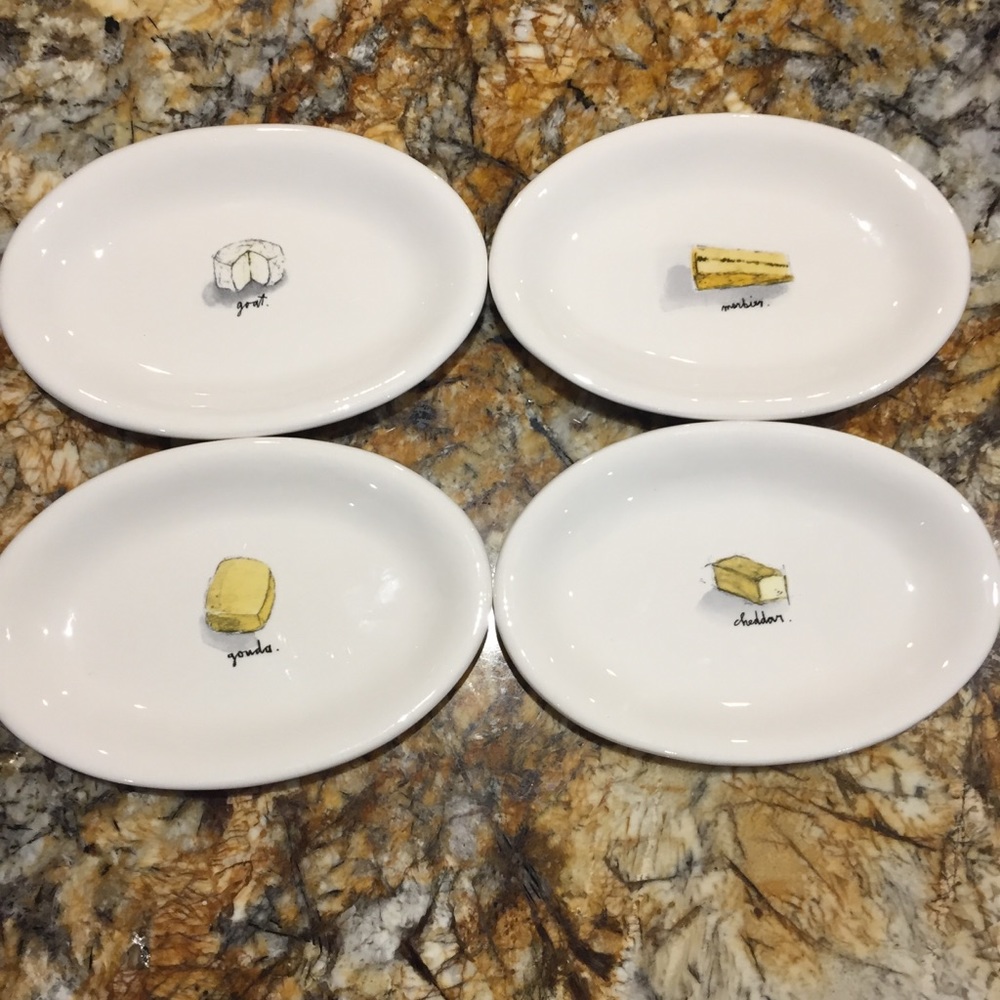 Rae Dunn set of 4 cheese plates